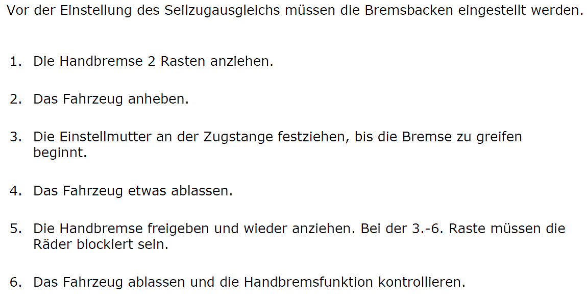 Handbremse nachstellen