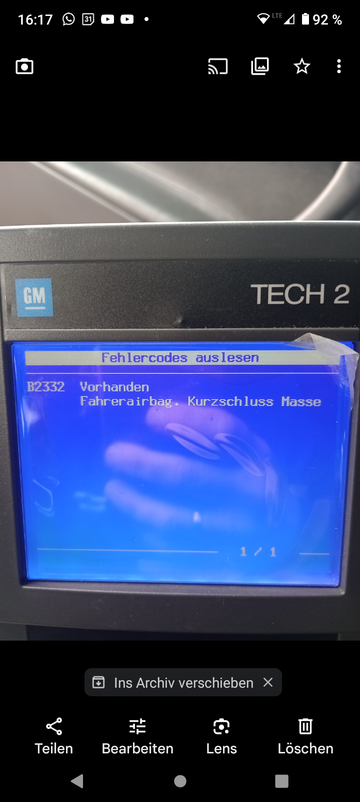 Fehlercode B2332