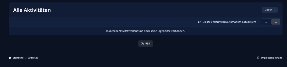 Keine Inhalte mehr unter "Aktivität"