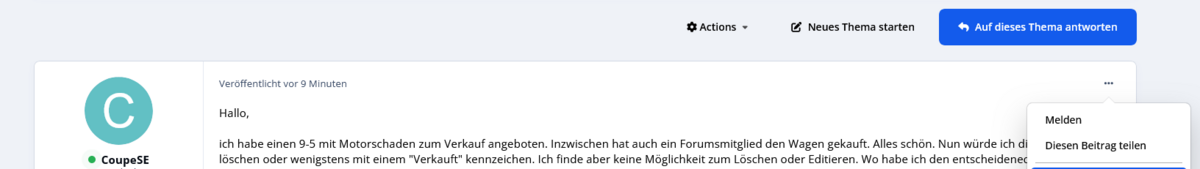 eigenen Forenbeitrag editieren oder löschen